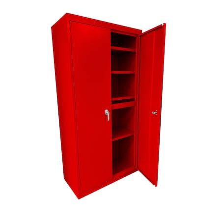 Steel Cabinets Usa Storage Cabinet, 72 in H, 30 in W, Signal Red, 4 Shelves UA-301872-R